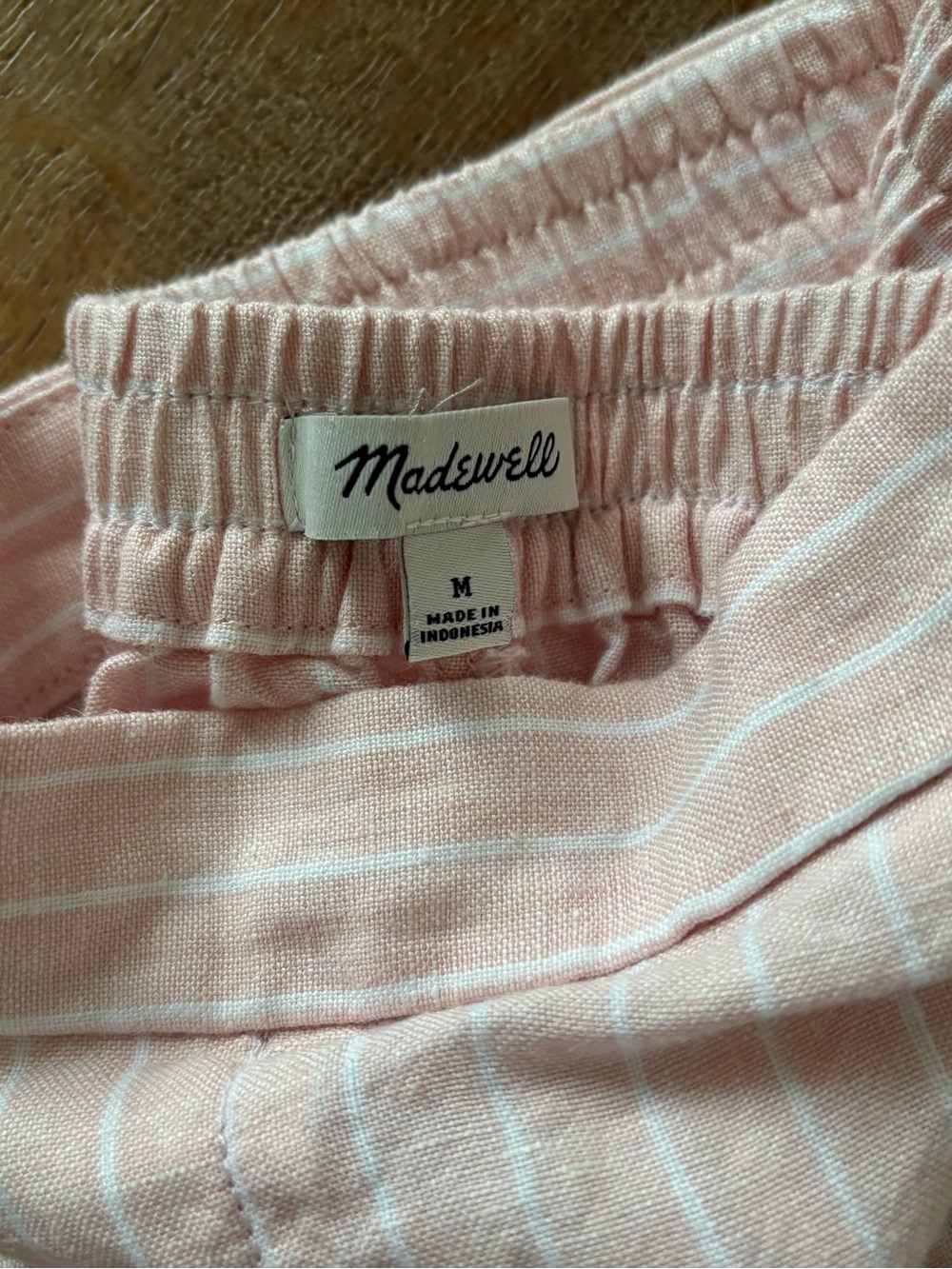 Madewell Easy Pull-on Pants in 100% Linen, Pink, Size M - Picture 10 of 11